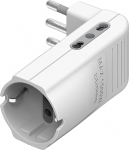 BTicino S3615DE Ruumis&auml;&auml;stlik pistikupesa nurgasadapter, 2 pistikupesa 10A ja 1 x saksa pistikupesa, P30 t&uuml;&uuml;pi pistik, 10A, valge, S3616DE