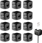 Magnetischer Kabel-Organizer, einfaches und modernes Design mit starken Magneten, Kabelhalter-Clips f&uuml;r den Schreibtisch, Kabelmanagement, schwarzer Kabel-Organizer f&uuml;r Heimb&uuml;ro, 12 St&uuml;ck