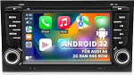 Autoraadio Audi A4 S4 B6 B7 RS4, Android 12 s&uuml;steem 2G+64G, 7-tolline IPS puuteekraan, toetab GPS-navigatsiooni juhtmevaba Carplay Android auto WiFi Bluetooth RDS FM-raadio roolijuhtimispuldiga