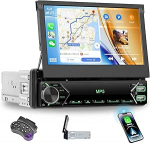 CAMECHO 1 DIN juhtmeta Carplay Android auto, 7-tolline autoekraan, video v&auml;ljund/AUX-IN/FM/TF/peegel&uuml;hendus Android/iOS, Bluetooth, k&auml;ed-vabaduse funktsiooniga