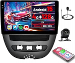 [4G+128G]Inefala Android 15 Autoradio f&uuml;r Peugeot 107/Toyota Aygo/Citroen C1 2004-2014 mit Wireless Carplay Android Auto, 10.1" Touchscreen Radio mit Navi GPS WiFi RDS/FM Bluetooth R&uuml;ckfahrkamera Mic