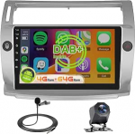 8 Core 4 + 64G: Hodozzy Carplay DAB autoraadio Citro&euml;n C4 2004-2009/C-QUATRE 2008-2011, 9-tolline puuteekraaniga Android autoraadio koos Android Car/WiFi/GPS/RDS/FM/Bluetooth/USB + tagurduskaamera