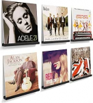 6 vin&uuml;&uuml;lplaadi seinahoidja, puidust vin&uuml;&uuml;lhoidja, vin&uuml;&uuml;lriiuli hoidja seinale, vin&uuml;&uuml;l seinakinnitus, plaatide, CD-de, fotoalbumite ja kollektsioonide paigutamiseks (must)