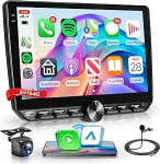 4G + 64G traadita Carplay Android 15 Autoradio 2 DIN klaveriklahvidega, 10-tolline puuteekraaniga autoraadio traadita Android autode peeglilink Bluetooth FM / RDS raadio 32EQ / USB roolijuhtimispuldiga