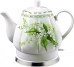 Kettle 1.7 Litre 1500-1600 Watt Porcelain Kettle Lily of the Valley