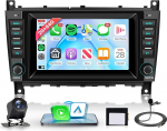 4 Core 64G Wireless Carplay Android autoraadio Mercedes Benz C/CLC/CLK klassile W203 W209 C180 C200 7-tolline autoraadio Android auto navigatsioon GPS WiFi peeglilink Bluetooth FM/RDS/ASP EQ/SWC tagurdamine