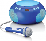 Lenco SCD-620 laste CD-m&auml;ngija - CD-raadio - mikrofoniga - karaokem&auml;ngija - raidem&auml;lu - FM-vastuv&otilde;tja - 2 x 1 Watt RMS - Aux-in - sinine