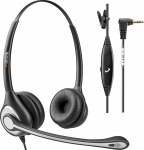 Wantek telefoni peakomplekt m&uuml;rasummutusmikrofoniga ja kiir&uuml;hendusega Cisco Linksys GrandStream Spa Polycom Panasonic Zultys Gigaset juhtmeta DECT-telefonidele 2,5 mm pistikupesaga