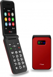 TTfone TT760 4G USB-C mobiiltelefon eakatele, lihtne ja h&otilde;lpsasti kasutatav, kokkupandav mobiiltelefon Odav ja lihtne kasutada, O2 Pay as You Go (punane, koos USB-kaabliga)