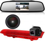 Dynavsal Super HD tagurduskaamera komplekt 4,3-tolline tahavaatepeegli monitor + 1280 x 720 pikslit 1000TV rida HD &ouml;&ouml;vaatega piduritulede tagurduskaamera T5 T6 alates 2010 Caravelle Multivan Transporterile