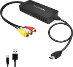 Wrugste RCA HDMI konverter, AV HDMI adapter, komposiitadapter 1080P, PAL/NTSC &uuml;hildub WII/WII U/PS One/PS2/PS3/STB/Xbox/VHS/VCR/Blue-Ray DVD-ga