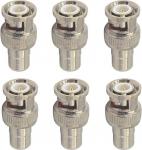 Ysruanh 6tk BNC to RCA adapter RCA Female to BNC Male Video Adapter Connection BNC Male to AV Phono Female Connector for CCTV Camera System