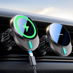 JOYROOM Magsafe autokinnitus koos laadimisfunktsiooniga, ventilatsiooni mobiiltelefoni hoidja, auto induktiivne 15 W kiirlaadimine, iPhone Magsafe laadija auto iPhone 16 15/14/13/12 seeria jaoks