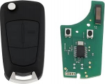 2 x Nupud kaugv&otilde;ti 433 MHz ID46 PCF7941 kiibiga HU100 v&otilde;tmehoidja, mis &uuml;hildub Opel Corsa D-ga