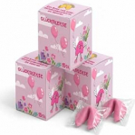 J&otilde;ulud Lucky Biscuits Pink - Pack of 3, kr&otilde;bedad k&uuml;psetised saksakeelsete &uuml;tlustega, taimetoitlane, individuaalselt pakitud, j&otilde;ulukommid, ideaalne advendikalendri t&auml;idis, j&otilde;ulud ja aastavahetus.