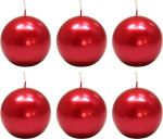 Ebersbacher Kerzenfabrik GmbH Kuulik&uuml;&uuml;nlad Veinipunane lakitud 6 tk Suurus Umbes l&auml;bim&otilde;&otilde;t 80 mm Individuaalselt fooliumis &Uuml;mmargune k&uuml;&uuml;nal J&otilde;uluk&uuml;&uuml;nal Advendik&uuml;&uuml;nal