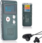 Lychee 8GB diktofon USB laetav diktofon LCD diktofon koos multifunktsionaalse digitaalse heli- ja MP3-m&auml;ngijaga (h&otilde;behall)