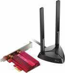 TP-Link Archer TX3000E AX3000 Wi-Fi 6 Bluetooth 5.0 PCIe adapter Max 2402 Mbit/s 5 GHz ja Max 574 Mbit/s 2,4 GHz Intel Wi-Fi 6 kiibistikuga WPA3 kr&uuml;pteerimisstandard mustana