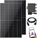 R&otilde;duelektrijaam 830 W / 600 W p&auml;ikeses&uuml;steem valmis &uuml;hendamiseks, laiendatav kuni 800 W WiFi Smart Mini PV fotogalvaaniline s&uuml;steem heakskiitmise-vaba must (BKW-830/600_800)
