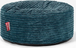 Lounge Pug Pouf Bean Bag 65 cm Round Teal Corduroy Fabric Comfortable Stool or Footstool