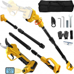 Aku oksak&auml;&auml;rid Elektrilised oksak&auml;&auml;rid 2-in-1 teleskoopiline pole Dewalt 20 V 18 V, harjadeta mootoriga elektriline oksasaag aku k&auml;&auml;rid LCD puude l&otilde;ikamiseks viljapuud (ilma akuta)