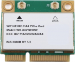 Annadue AX210HMW WiFi Card, 5374M Wi-Fi 6E Wireless Module Expandable to Internal 6GHz MU-MIMO Tri-Band Network Card with Bluetooth 5.2, PCIE Wireless Network Card for Laptop