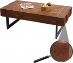 Mendler HWC-A15a Coffee Table, Living Room Table, Fir Wood, Rustic Solid 40 x 120 x 60 cm, Brown