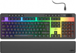 uRage Exodus 515 valgustatud m&auml;nguklaviatuur l&auml;bipaistev klaviatuur eemaldatava randmetoega, 10-tasemeline RGB valgustus, QWERTZ paigutus, must