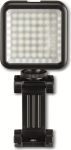 Hama LED lamp as video light, photo light, camera light (dimmable LED spotlight 6000 K, compact, portable photo lamp with mobile phone holder, hot shoe e.g. for micro, 1/4 inch thread for camera