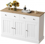 BTM Sideboard, Living Room Cabinet with Engraved Texture, Large Storage Space