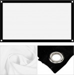 Valged projektsiooniekraanid, kortsuvaba valge projektoriekraan, 16:9 paksendatud, kaasaskantav, kortsuvaba, pehme valge projektorikardin projektsiooniekraan, valmistatud pol&uuml;estrist (40