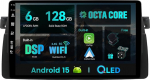SXAUTO Android 13 - [6G+128G] - IPS Autoradio Sobib E46 / M3 / 3 seeria (1998-2005) - Sisseehitatud traadita Carplay/Android Auto/DSP - Kaamera + MIC - DAB SWC WiFi Fast-boot 360-kaamera 4G 2 DIN 9