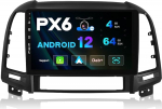 JOYX PX6 Android 11 autoraadio sobib Hyundai Santa FE-le (2006-2012) - [4G + 64G] - tagakaamera tasuta - 2 DIN - 9-tolline - toetab DAB roolijuhtimist 4G WiFi Bluetooth 4.0 Carplay Android Auto