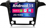 Android 15 IPS autoraadio sobib Ford S-Maxile (2007-2015) - Sisseehitatud CarPlay / Android Car - Tagurduskaamera tasuta - 2G + 64G - Juhtrattajuhtimine DAB Fast-Boot Bluetooth WiFi 4G DSP - 2 DIN 9