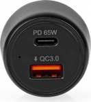 Autolaadija - 65 W - 2,0/3,0/3,25 A - V&auml;ljundite arv: 2 - Pordi t&uuml;&uuml;p: USB-A/USB-C - Automaatne pinge valimine