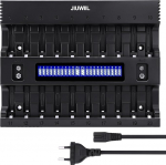 AA AAA akulaadija, JIUWIIL 20+2 Slot LED akulaadija Intelligentne akulaadija AA / AAA akudele laetavate akude ja 9 V akude jaoks, 2 eraldi laadimispesa 9 V akude jaoks