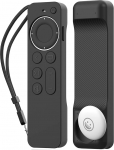AHASTYLE kaugjuhtimispuldi &uuml;mbris Apple TV Siri Remote Control 4K 2021 koos AirTag hoidjaga, AirTag ei kuulu komplekti, t&auml;ielik kaitse silikoonist kaugjuhtimispuldi &uuml;mbris Apple TV 4K 2021 ja AirTag jaoks (must)