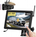 Traadita p&auml;ikesemagnetiline tagurduskaamera VASTEND 7-tolline 1080P puutetundlik IPS monitor, 9600 mAh aku, 1 minutiline seadistamine, IP69 veekindlad tagurduskaamerad matkaautodele, haagistele, veoautodele, veoautodele