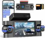 Hikity 4-kanaliline auto Dashcam, WiFi Dashcam 2K ees ja 1080P taga sisemine vasakule paremale, autokaamera 64GB kaardiga - WiFi, G-sensor, Loop salvestamine, &ouml;ine n&auml;gemine, parkimise j&auml;lgimine, tagurdusassistent