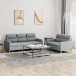 Juroupi 3201600 2-Piece Sofa Set with Cushion Sofa Living Room Sofa Set Sofas for Living Room Light Grey Fabric