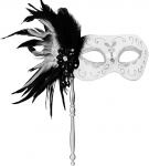 Cupimatch Veneetsia karnevali mask plastist naised Feather Metal Rod Elegant Rhinestone helmed kost&uuml;&uuml;mi Prom Makeup Masquerade'ile