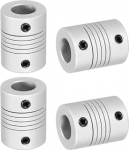 hankekaart Flexible Kupplungen, 6,35 mm kuni 10 mm, Gelenkverbinder aus Aluminiumlegierung, flexible Wellenkupplungen, Motorkupplung f&uuml;r 3D-Drucker, CNC-Maschine, Motorf&uuml;hrung, DIY-Encoder D25 x L 19