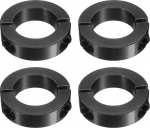 sourcing map Doppelter geteilter Schaftkragen, 35 mm Bohrung, einteiliger Spannkragen, 57 mm Au&szlig;endurchmesser, 15 mm Dicke, schwarzes Oxid-Schlossbundklemme mit Stellschrauben (1035 Stahl), 4 St&uuml;ck