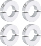 QUARKZMAN 4 pieces double clamp shaft collar for 32 mm shaft, two-piece clamping collar, 60 mm outer diameter, 15 mm thickness, aluminium alloy set screw clamp collar