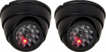 2 x O&W Security Dummy Camera with Lens and Flashing LED as Dummy Camera, Fake Video Surveillance for Indoor and Outdoor Use
