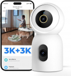 IMILAB C30 Dual 3K+3K sisekaamera, must: Kahe objektiiviga ruumikaamera, 5G WiFi, m&uuml;ra/liikumise/suitsu ja tulekahju tuvastamine, seinale/tahvlile paigaldamine, lihtne seadistamine.