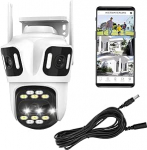 9MP 3 objektiiviga traadita turvakaamera 360&deg; Pan/Tilt 2.4GHz WiFi AI auto j&auml;lgimine ei ole pime koht 24/7 salvestamine &ouml;ine n&auml;gemine Spotlight 2 Way Audio IP66 traadita / juhtmega jaoks