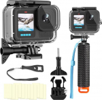 BO&DQQ &Uuml;hildub Go Pro Hero 13 12 11 10 9 Must veekindel &uuml;mbris 60M kaitsev veealune sukeldumiskohver koos kaamera k&auml;epideme paigaldamise tarvikute komplektiga