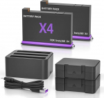 Aku Insta360 x4, 2 tk 2500 mAh Insta 360 x 4 aku ja USB-laadija tarvikud, &uuml;hildub Insta 360 X4 aktsioonikaameraga