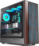 FOIFKIN M2 arvutikapp - puidust p&auml;hkli esiosa, eelpaigaldatud 7 PWM ARGB ventilaatorit (3x140mm ja 4x120mm), ATX Mid-Tower Gaming PC korpus Type-C, must (must, M2)